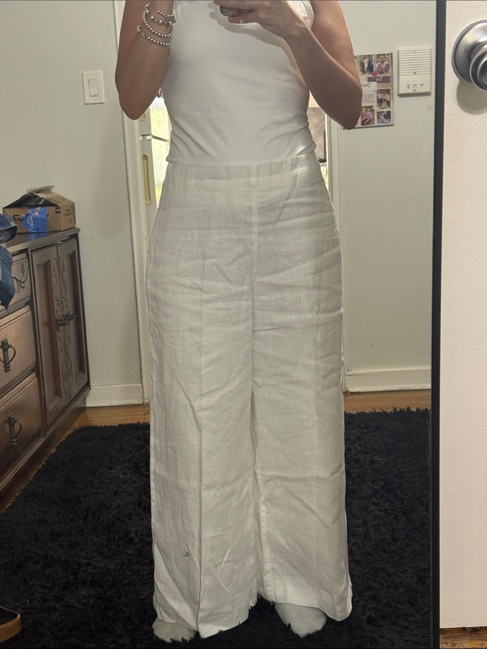 Abercrombie & fitch White Linen Wide-Leg Pants - Picture 5 of 6